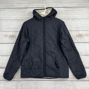 Disney Parks Sherpa Lined Mickey Mouse Quilted Jacket Womens Small Black